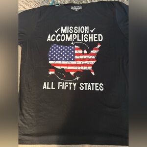 NEW, NO TAG.Visit All 50 States Map Shirt USA Travel Vacation T-Shirt. Size 2XL